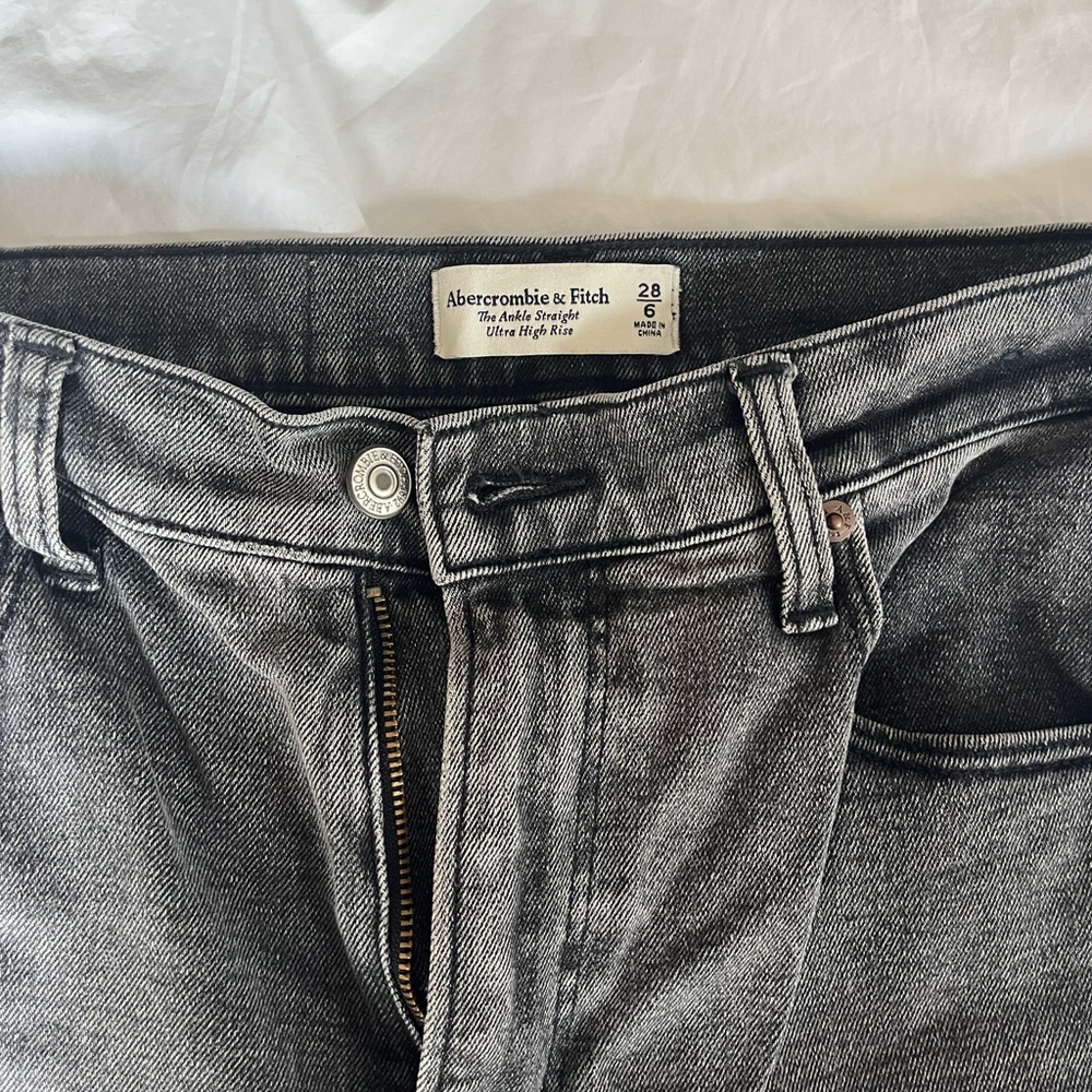 Abercrombie and Fitch Curve Love ultra high rise straight, ankle length jeans